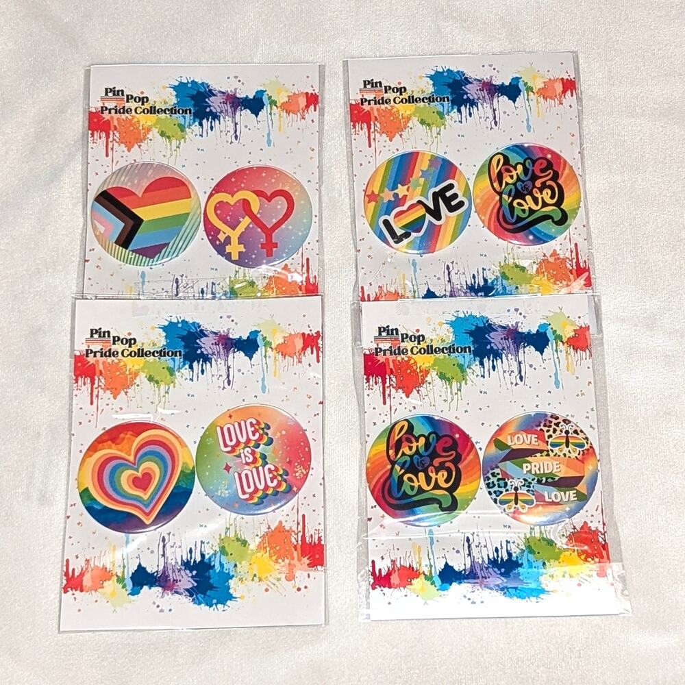 Pride Month LGBTQ Graphic Pinback Buttons Collectibles 2.25